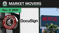 Chipotle, DocuSign, and Netflix are some of today's top stocks to watch: Pro Market Movers Dec. 3