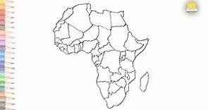 Outline Map of Africa with Countries | How to draw Africa map with Countries step by step