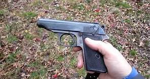 Test firing a recently restored vintage Walther PP .32 cal pistol