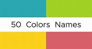 Colors Names in English - All paint colors name list - 50 colors palette