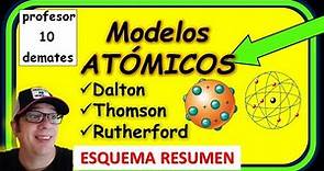 MODELOS ATÓMICOS 👈 Dalton Thomson Rutherford Explicación y súper esquema resumen