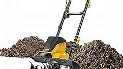 EVEAGE Electric Tiller, 18-Inch Tillers and Cultivators Electric, 13.5AMP, 4’’- 8’’ Working Depth, Foldable Handle, 6x4 Tines, Power Rototiller for Garden, Yard, Vegetable Plot
