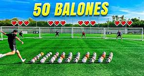 ⚽ 50 BALONES ⚽ *4 PORTERÍAS* 😱 ¡Retos de Fútbol!