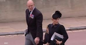 Mike and Zara Tindall with daughter Mia after Queen's funeral
