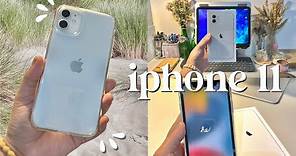  iphone 11 unboxing (white, 64gb) 🤍