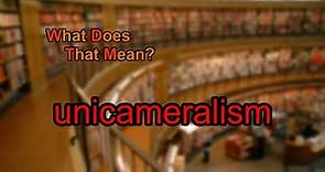 What does unicameralism mean?