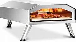 Gas Pizza Oven, 12 inch Portable Stainless Steel Propane Pizza Oven, Outdoor Pizza Maker with Stone for Baked Pizza