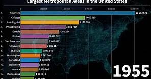 Top 15 largest metropolitan areas in the United States (1900 - 2021)