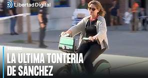 La última tontería propagandística de Sánchez: Teresa Ribera en bicicleta escoltada por coches o