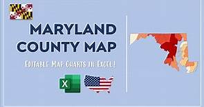 Maryland County Map in Excel - Counties List and Population Map