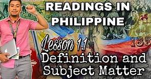 Lesson 1.1 Readings in Philippine History |Introduction | Online Class