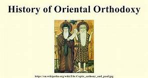 History of Oriental Orthodoxy