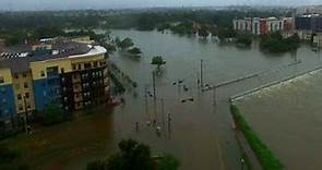 Tropical storm Harvey: Drone footage of flood damage