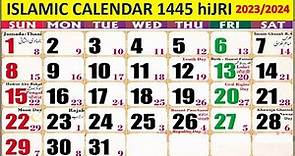 Islamic Calendar 1445 Hijri | Islamic Calendar 2023 - 2023 | Hijri Calendar 1445 Hijri | HIjri Date