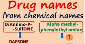 Drug names from chemical names in easy way