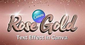 3D rose gold text effect in Canva Typography art tutorial