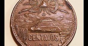 1969 Mexico 20 Centavos - Estados Unidos Mexicanos - Beautiful Mexican Coin