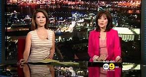Leyna Nguyen 2011/06/16 9PM KCAL9 HD; Striped dress