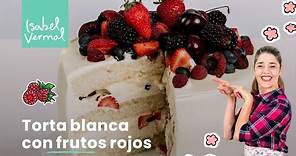Torta blanca con frutos rojos
