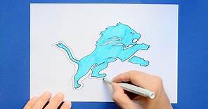 How to draw the Detroit Lions Logo - NFL Team Series