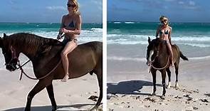 Kate Bosworth enjoys horseback riding in bikini on vacation