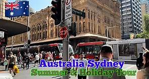Sydney Australia [4K HDR Walk] Summer Tour Sydney City \\ Hyde Park//market Street//Darling Harbour