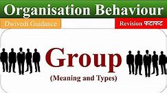Group : Meaning and Definition, Type of Group, Group Behaviour, Organisational Behaviour, OB