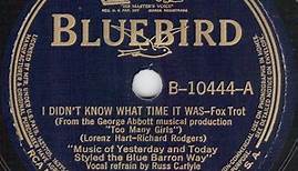 Music Of Yesterday And Today Styled The Blue Barron Way - I Didn't Know What Time It Was / I Like To Recognize The Tune