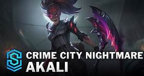 Crime City Nightmare Akali Skin Spotlight - League of Legends