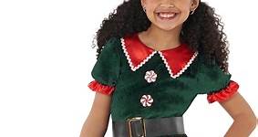 Disfraz de elfo para niñas, disfraz de elfo de Navidad, vestido de elfo de Navidad para niñas, disfraz de elfo navideño para niños, elfo festivo