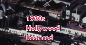 Restored footage of an aerial view of Hollywood, Los Angeles, California in the 1930s - Footage originally from: Archive.org - Footage frame rate increased, upscaled, and “colorized” using AI technology. - #history #usa #hollywood #losangeles #aerial #fyp #viral