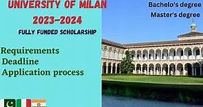 UNIVERSITY OF MILAN/ Requirements/ Application Process/ Bachelor’s and Master’s Degree