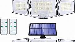 YANSES Solar Flood Lights Outdoor Motion Sensor Light 398 Super Bright LEDs with 7000K 3000LM Yard Garden Light Detachable Solar Panel Solar Lights for Outside IP65 Safety Light (2packs)