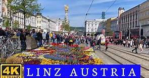 Linz Austria || May Walking Tour 4k UHD