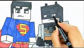 Zeichnen und färben Superman und Batman | Farben Lernen | Kleine Hände Malbuch
