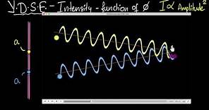 Intensity in YDSE (Visual method-phasors) I =4Io cos^2(phi/2)| Wave optics | Physics | Khan Academy