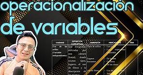 Como realizar la operacionalización de variables| Operalización de variables en Investigación