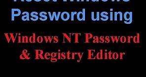 How to Reset Your Windows Password using Offline NT Password Registry Editor