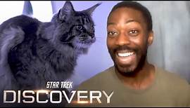 David Ajala Explains What It's Like Working With Grudge, The Cat | Star Trek Discovery