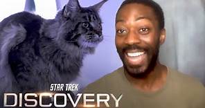 David Ajala Explains What It's Like Working With Grudge, The Cat | Star Trek Discovery