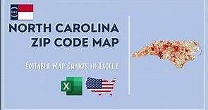 North Carolina Zip Code Map in Excel - Zip Codes List and Population Map