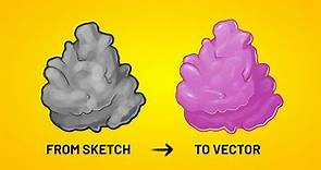 Medical illustration tutorial step by step: How to draw a molecule from sketch to vector