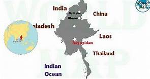 Political Map of Myanmar 2022 / Myanmar Map 2022 / Famous Cities of Myanmar 2022/Series of World Map