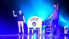 ILLUSION: Sawing an Audience Member in Half (with audience participation)