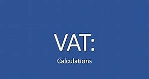 VAT - Calculations