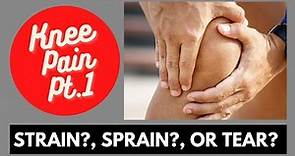 Knee Pain Pt1. Strain, Sprain or Tear? What to know and how to treat. |FitHealth Pros