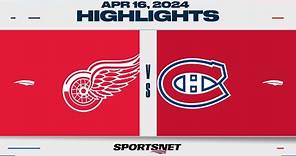 NHL Highlights | Red Wings vs. Canadiens - April 16, 2024
