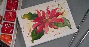 watercolor poinsettia tutorial