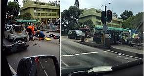 【車cam直擊】西貢消防局對開　私家車小巴電單車連環撞18人傷