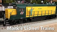 Mark's Lionel Trains Welcomes CNW 830 to the Layout.!
